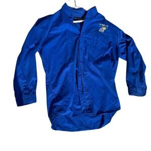 VTG Kansas Jayhawks KU Football Blue Button Up 2008 Orange Bowl Peregrine Bay XL